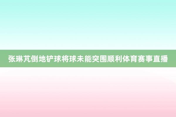 张琳芃倒地铲球将球未能突围顺利体育赛事直播