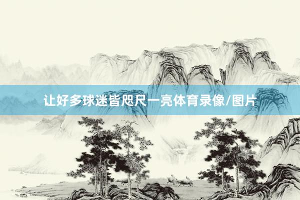 让好多球迷皆咫尺一亮体育录像/图片