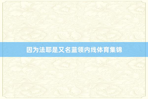 因为法耶是又名蓝领内线体育集锦