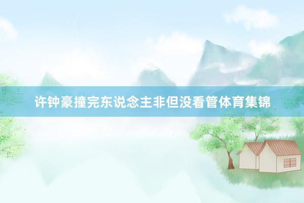 许钟豪撞完东说念主非但没看管体育集锦