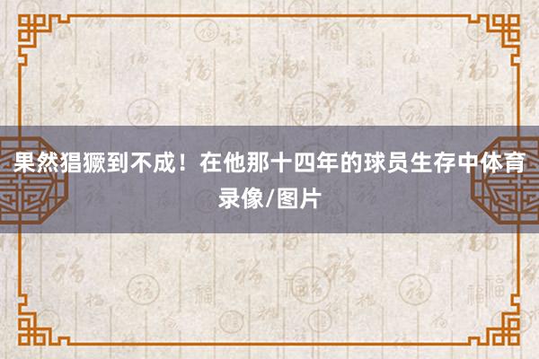 果然猖獗到不成！在他那十四年的球员生存中体育录像/图片