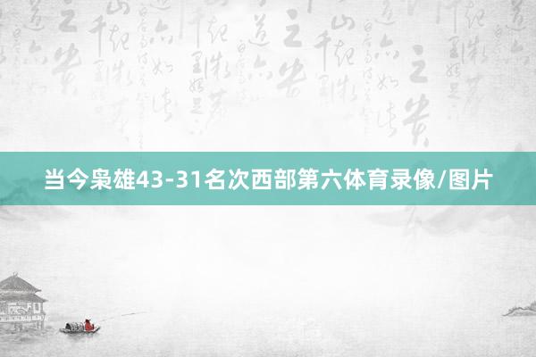 当今枭雄43-31名次西部第六体育录像/图片