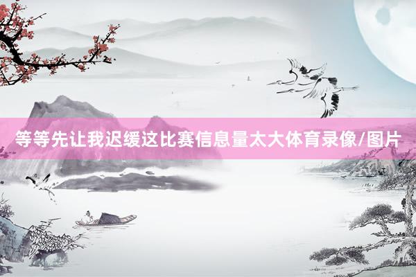 等等先让我迟缓这比赛信息量太大体育录像/图片