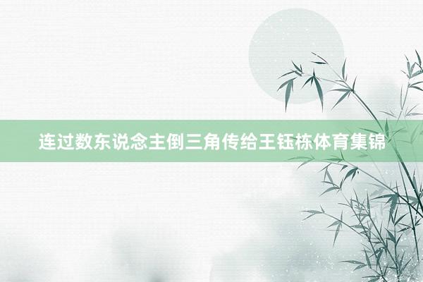 连过数东说念主倒三角传给王钰栋体育集锦