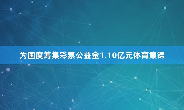 为国度筹集彩票公益金1.10亿元体育集锦
