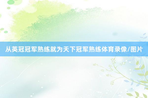 从英冠冠军熟练就为天下冠军熟练体育录像/图片
