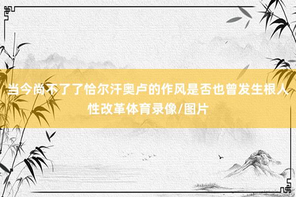 当今尚不了了恰尔汗奥卢的作风是否也曾发生根人性改革体育录像/图片