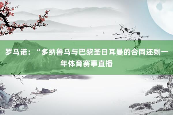 罗马诺：“多纳鲁马与巴黎圣日耳曼的合同还剩一年体育赛事直播