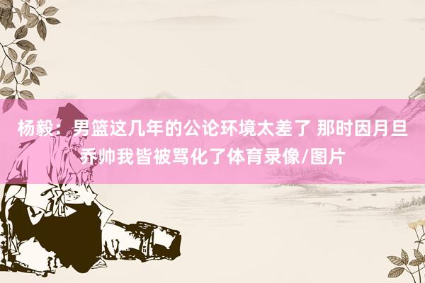 杨毅：男篮这几年的公论环境太差了 那时因月旦乔帅我皆被骂化了体育录像/图片