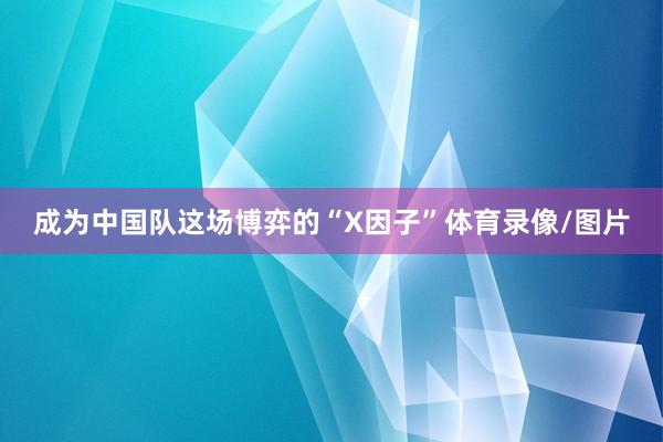 成为中国队这场博弈的“X因子”体育录像/图片
