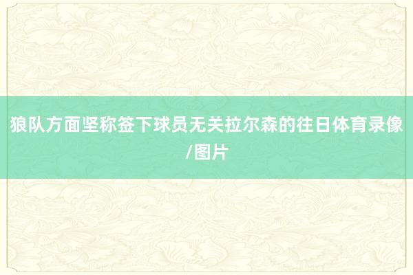 狼队方面坚称签下球员无关拉尔森的往日体育录像/图片