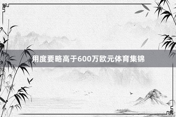 用度要略高于600万欧元体育集锦
