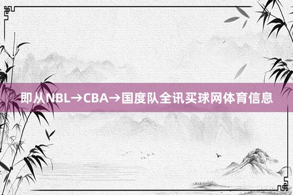即从NBL→CBA→国度队全讯买球网体育信息
