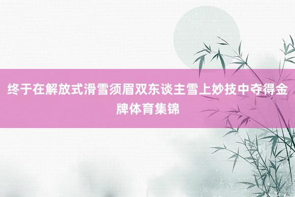 终于在解放式滑雪须眉双东谈主雪上妙技中夺得金牌体育集锦