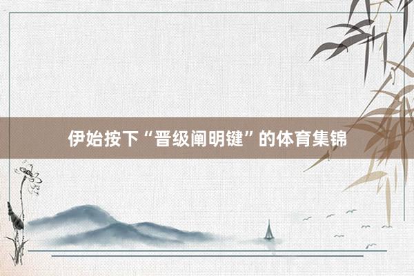伊始按下“晋级阐明键”的体育集锦